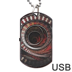 The Thousand And One Rings Of The Fractal Circus Dog Tag Usb Flash (one Side) by jayaprime