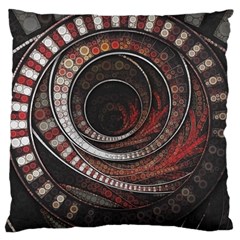 The Thousand And One Rings Of The Fractal Circus Large Cushion Case (one Side) by jayaprime