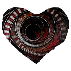 The Thousand And One Rings Of The Fractal Circus Large 19  Premium Heart Shape Cushions by jayaprime