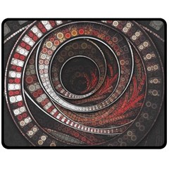 The Thousand And One Rings Of The Fractal Circus Double Sided Fleece Blanket (medium)  by jayaprime