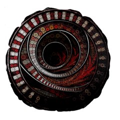 The Thousand And One Rings Of The Fractal Circus Large 18  Premium Flano Round Cushions by jayaprime