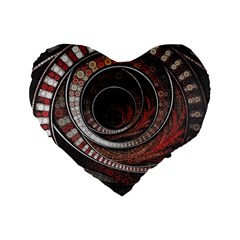 The Thousand And One Rings Of The Fractal Circus Standard 16  Premium Flano Heart Shape Cushions by jayaprime