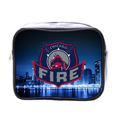 Chicago Fire With Skyline Mini Toiletries Bags by allthingseveryone