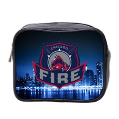 Chicago Fire With Skyline Mini Toiletries Bag 2-side by allthingseveryone