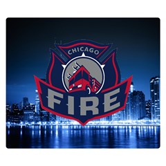 Chicago Fire With Skyline Double Sided Flano Blanket (small)  by allthingseveryone