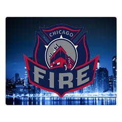 Chicago Fire With Skyline Double Sided Flano Blanket (large)  by allthingseveryone