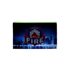 Chicago Fire With Skyline Cosmetic Bag (xs) by allthingseveryone