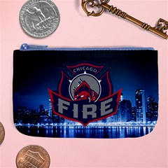 Chicago Fire With Skyline Large Coin Purse by allthingseveryone