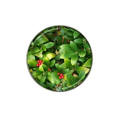 Christmas Season Floral Green Red Skimmia Flower Hat Clip Ball Marker (4 Pack) by yoursparklingshop