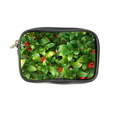 Christmas Season Floral Green Red Skimmia Flower Coin Purse by yoursparklingshop