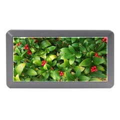 Christmas Season Floral Green Red Skimmia Flower Memory Card Reader (mini) by yoursparklingshop