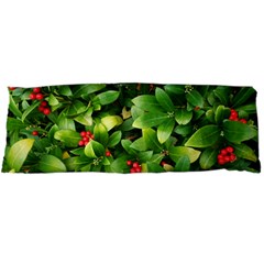 Christmas Season Floral Green Red Skimmia Flower Body Pillow Case Dakimakura (two Sides) by yoursparklingshop