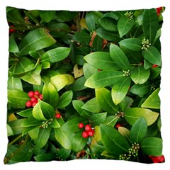 Christmas Season Floral Green Red Skimmia Flower Standard Flano Cushion Case (one Side) by yoursparklingshop