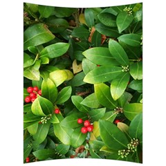 Christmas Season Floral Green Red Skimmia Flower Back Support Cushion by yoursparklingshop