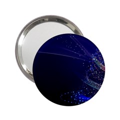 Christmas Tree Blue Stars Starry Night Lights Festive Elegant 2 25  Handbag Mirrors by yoursparklingshop