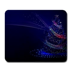 Christmas Tree Blue Stars Starry Night Lights Festive Elegant Large Mousepads by yoursparklingshop