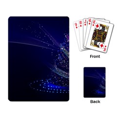 Christmas Tree Blue Stars Starry Night Lights Festive Elegant Playing Card by yoursparklingshop