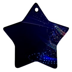 Christmas Tree Blue Stars Starry Night Lights Festive Elegant Star Ornament (two Sides) by yoursparklingshop