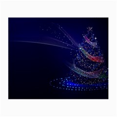 Christmas Tree Blue Stars Starry Night Lights Festive Elegant Small Glasses Cloth (2-side) by yoursparklingshop