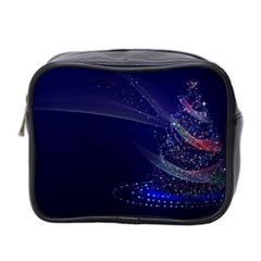 Christmas Tree Blue Stars Starry Night Lights Festive Elegant Mini Toiletries Bag 2-side by yoursparklingshop