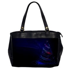 Christmas Tree Blue Stars Starry Night Lights Festive Elegant Office Handbags by yoursparklingshop