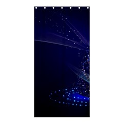 Christmas Tree Blue Stars Starry Night Lights Festive Elegant Shower Curtain 36  X 72  (stall)  by yoursparklingshop