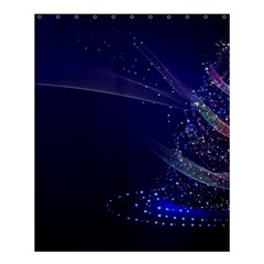 Christmas Tree Blue Stars Starry Night Lights Festive Elegant Shower Curtain 60  X 72  (medium) 