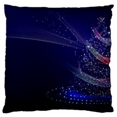 Christmas Tree Blue Stars Starry Night Lights Festive Elegant Standard Flano Cushion Case (two Sides) by yoursparklingshop