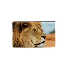 Big Male Lion Looking Right Cosmetic Bag (small)  by Ucco