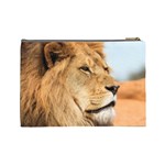 Big male lion looking right Cosmetic Bag (Large)  Back