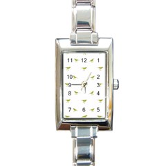 Birds Motif Pattern Rectangle Italian Charm Watch by dflcprints