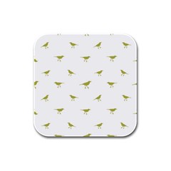 Birds Motif Pattern Rubber Square Coaster (4 Pack)  by dflcprints