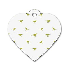 Birds Motif Pattern Dog Tag Heart (one Side) by dflcprints