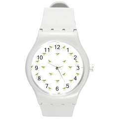 Birds Motif Pattern Round Plastic Sport Watch (m) by dflcprints