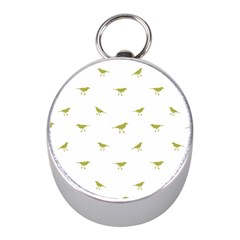 Birds Motif Pattern Mini Silver Compasses by dflcprints