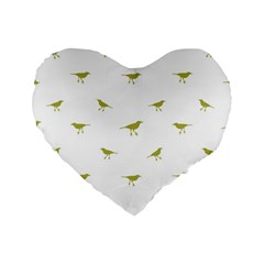 Birds Motif Pattern Standard 16  Premium Flano Heart Shape Cushions by dflcprints