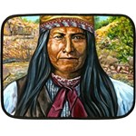 Apache Tribe Warrior Chiricahua Apache Tribe Double Sided Fleece Blanket (Mini)  35 x27  Blanket Front