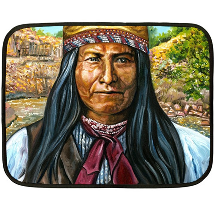 Apache Tribe Warrior Chiricahua Apache Tribe Double Sided Fleece Blanket (Mini) 