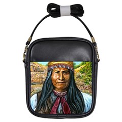 Apache Tribe Warrior Chiricahua Apache Tribe Girls Sling Bags by allthingseveryone