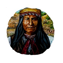 Apache Tribe Warrior Chiricahua Apache Tribe Standard 15  Premium Round Cushions by allthingseveryone