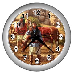 Apache Braves Wall Clocks (silver)  by allthingseveryone