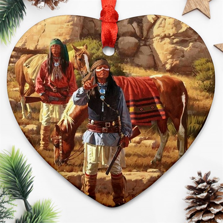 Apache Braves Heart Ornament (Two Sides)