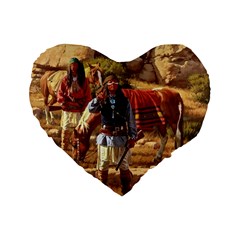 Apache Braves Standard 16  Premium Flano Heart Shape Cushions by allthingseveryone