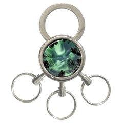 Northern Lights In The Forest 3-ring Key Chains