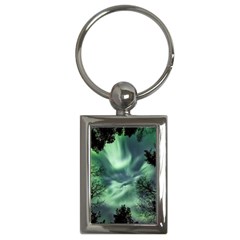 Northern Lights In The Forest Key Chains (rectangle)  by Ucco