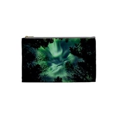 Northern Lights In The Forest Cosmetic Bag (small)  by Ucco