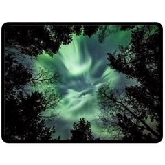 Northern Lights In The Forest Fleece Blanket (large)  by Ucco