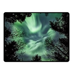 Northern Lights In The Forest Fleece Blanket (small) by Ucco