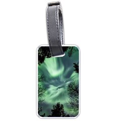 Northern Lights In The Forest Luggage Tags (one Side)  by Ucco