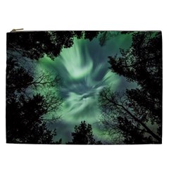 Northern Lights In The Forest Cosmetic Bag (xxl)  by Ucco